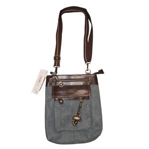 Chala Nwt Gemini Gray Crossbody Bag Purse With Fox Keychain